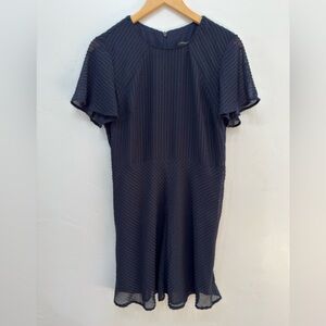 Banana Republic Textured Navy Mini Short Sleeve Dress, New with Tags, 12P